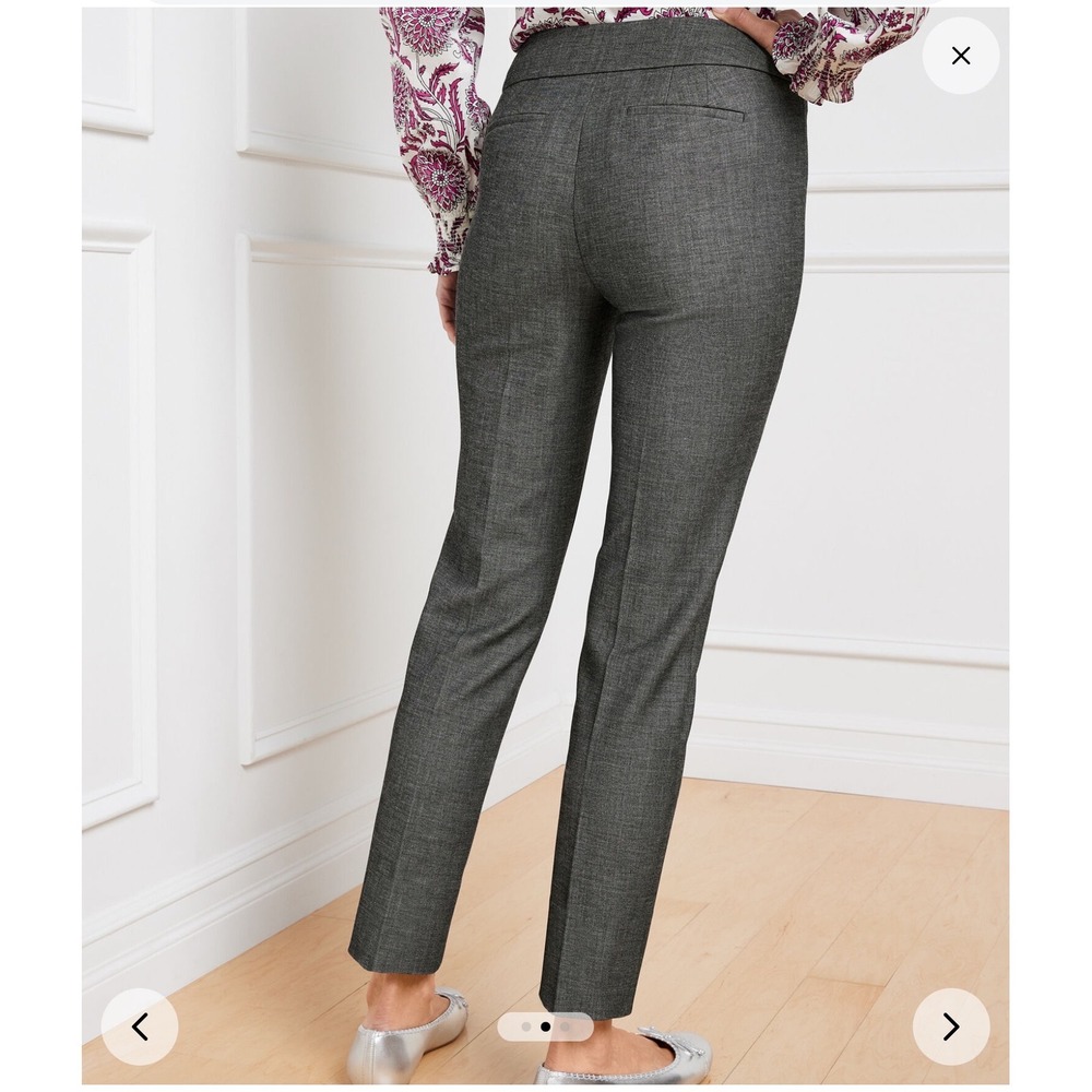 NWT Talbots Chatham Ankle Pants Women 14 Grey Sharkskin Stretch Office Career - Picture 2 of 7